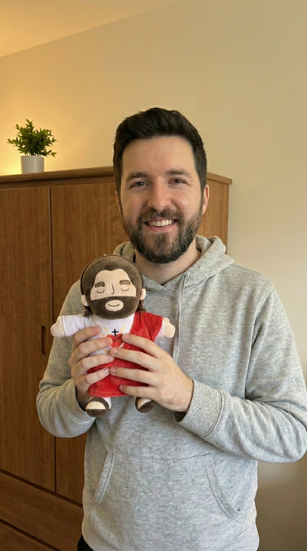 Creator holding My Buddy Jesus